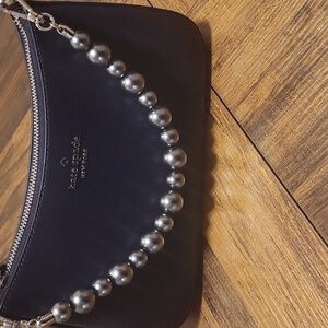 kate spade Navy Leather Crossbody with Silver Hardware